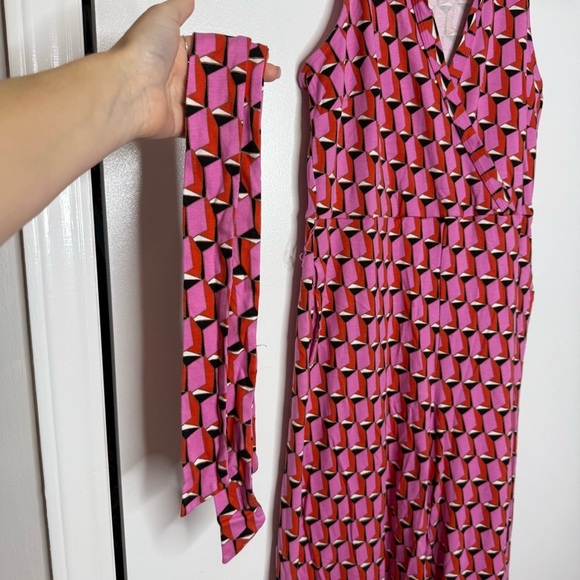 Diane Von Furstenburg DVF X Target - pink geometric collared jumpsuit Small - Picture 4 of 13
